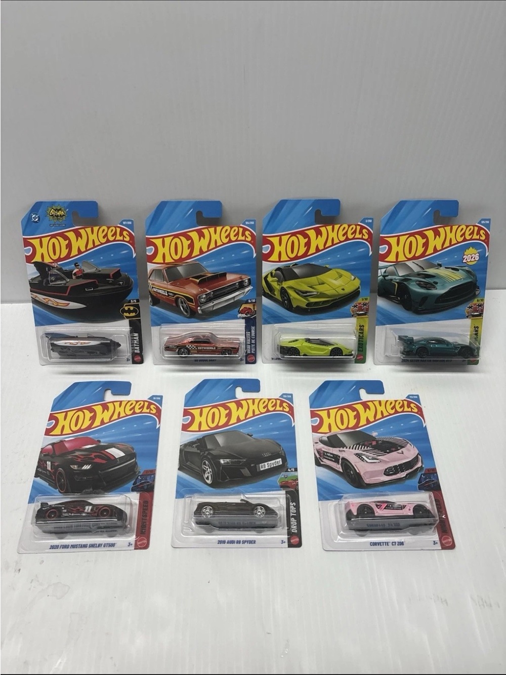 Hot Wheels Lot 7 2026 Mainline Batman Batboat Mustang Corvette Audi Lamborghini